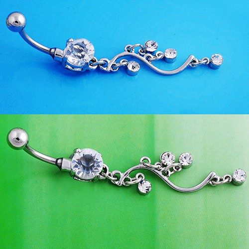 Khuyên Rốn Hình Chữ S Đính Đá Cá Tính Cho Nữ