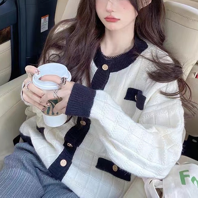 Áo Sweater Dệt Kim Dáng Ôm Thời Trang Pháp 2022 Dành Cho Nữ