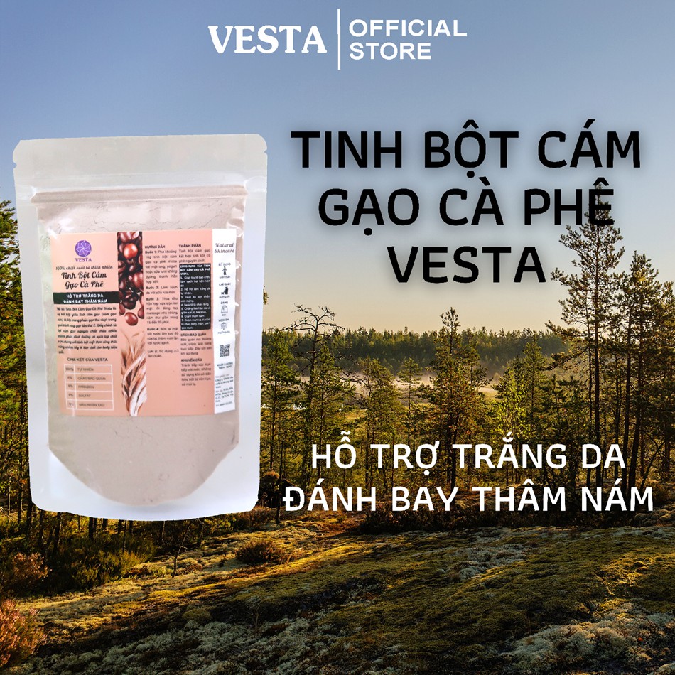 Tinh Bột Cám Gạo Cà Phê Nguyên Chất Vesta 100gr