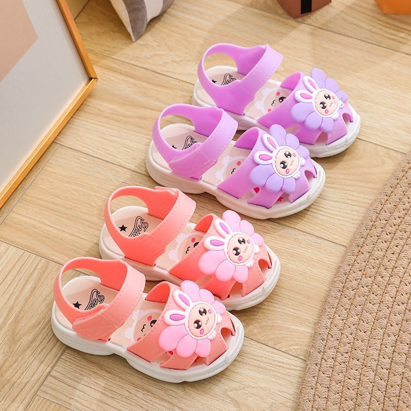 Sandal nhựa cho bé hình thỏ siêu xinh tông màu tươi tắn êm chân chống trượt - TT402