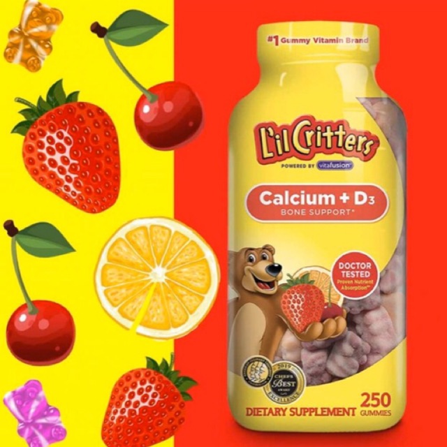 Kẹo Dẻo cho Bé Gummy L’il Critters Calcium + D3 Hộp 250 viên