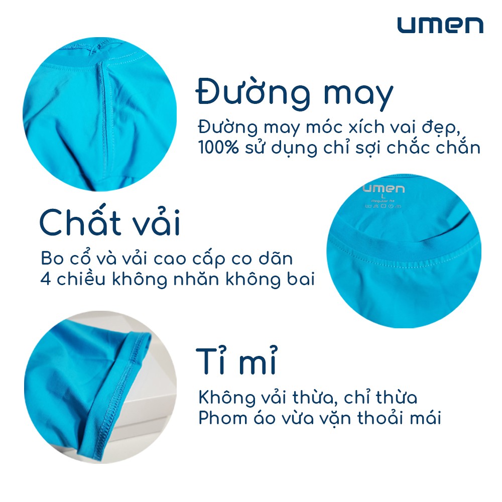 Áo thun basic nam màu đen cổ tròn tay ngắn UMEN vải cotton co giãn, thoáng mát | BigBuy360 - bigbuy360.vn