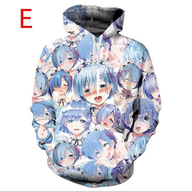 Áo hoodie tay dài in họa tiết hoạt hình gợi cảm 3D dành cho nam