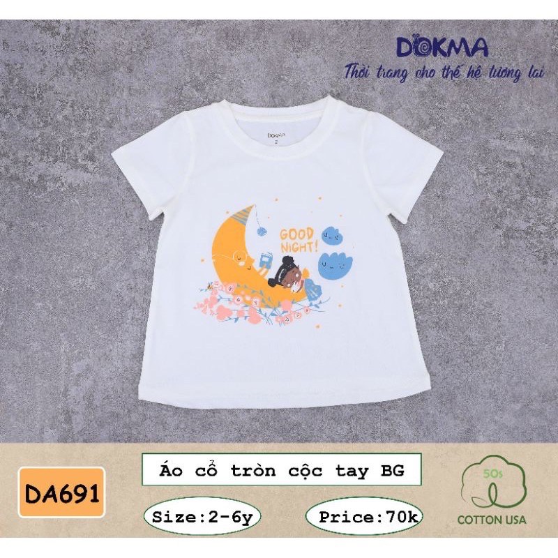 Áo cộc tay bé gái Dokma DA691 (Sz 2-6T)