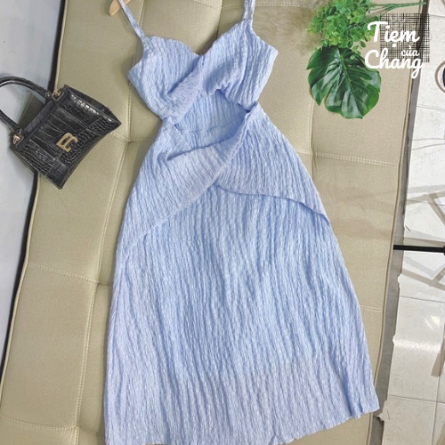 Đầm hai dây đui cá GD01 - Chất vải xốp nhúng nhẹ nhàng nữ tính