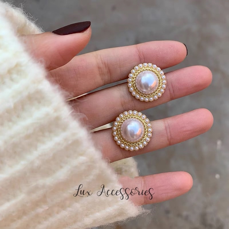 Bông khuyên tai ngọc thời trang nữ phong cách Hàn Quốc sang trọng BT06 Lux Accessories