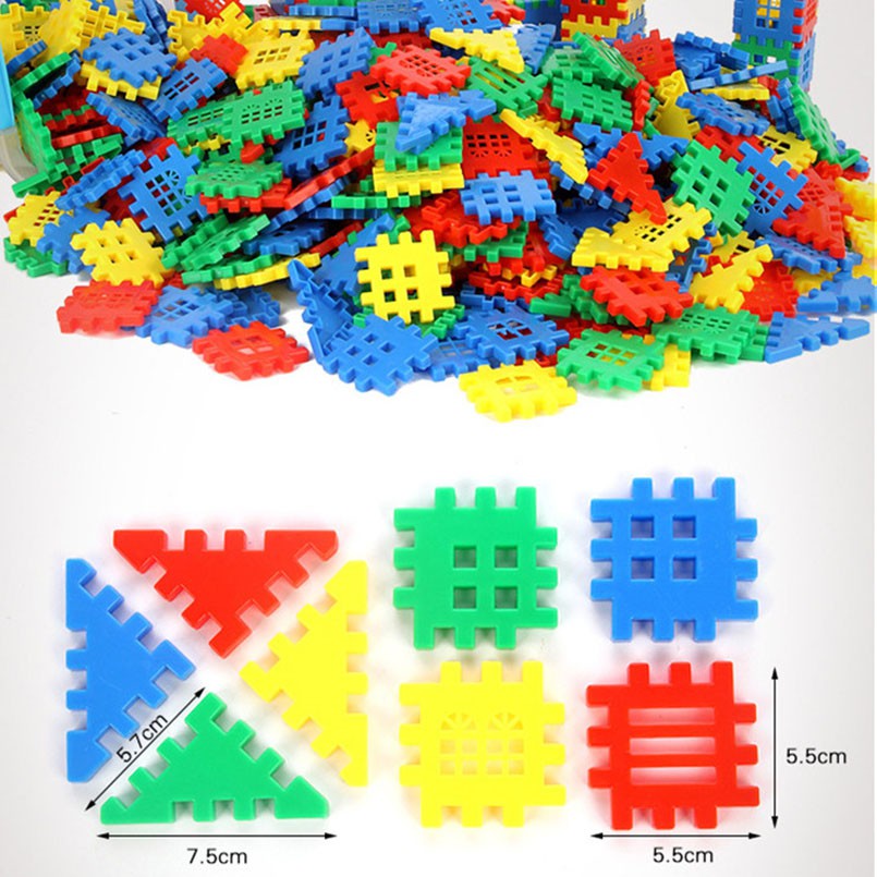 Set 100/140 khối lắp ráp bằng nhựa nhiều màu sắc cho bé