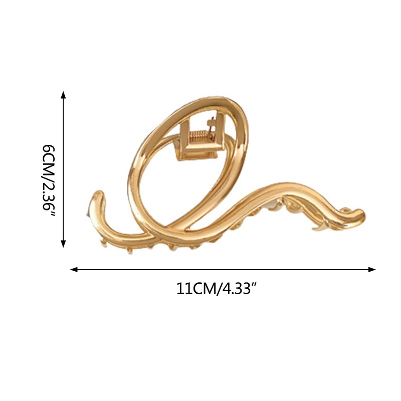 Kẹp Tóc Lớn Bằng Hợp Kim Họa Tiết Da Rắn Lấp Lánh Sang Trọng Cho Nữ