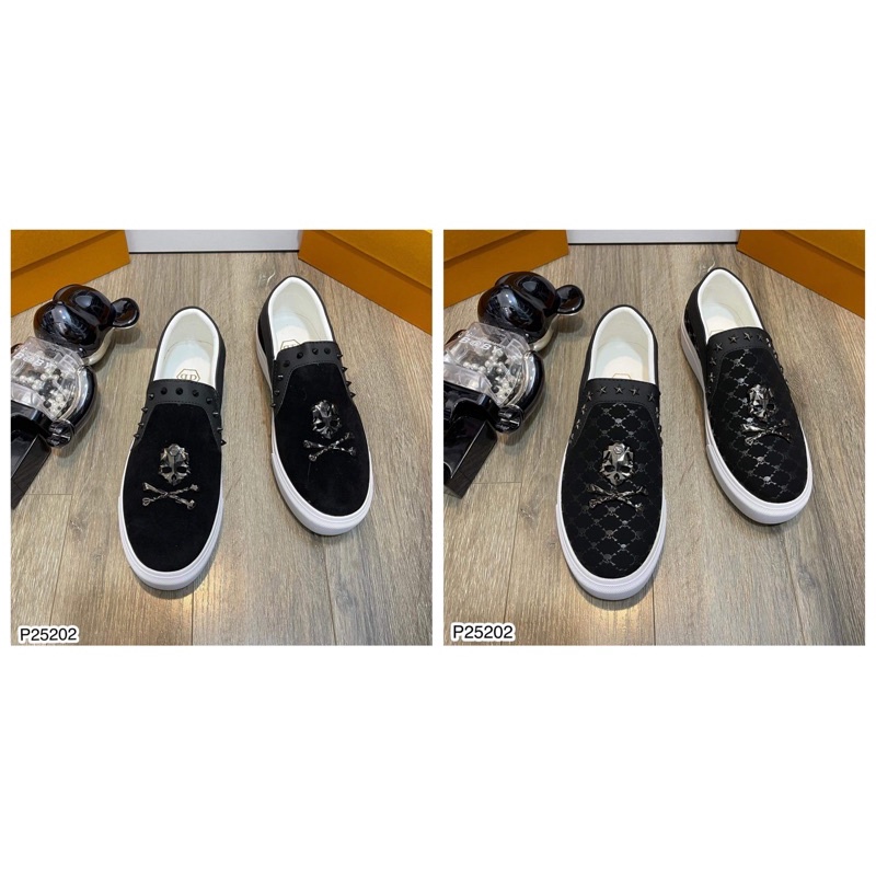 Giày lười Slipon Philip Plein gắn đinh da lộn max chất - Giày lười slipon nam