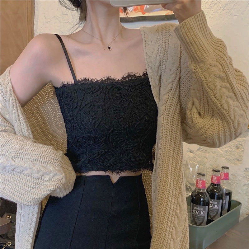 Áo croptop thiết kế mới phối ren thời trang dành cho nữ 2021