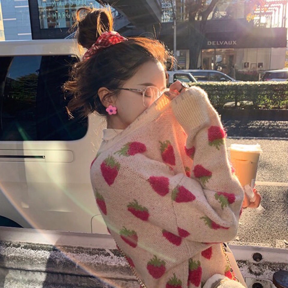 Áo sweater dệt kim dáng rộng phong cách Hàn Quốc thời trang xuân thu mới cho nữ 202