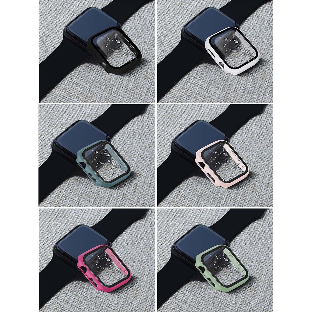 【stock Ready】apple Watch Case With Hd Clear Ultra-thin  Full Coverage Screen Protector For Iwatch Series 6/5/4/3/2/1 Se Cutie Compact Laminate Film Carbon Fiber Fabric Rhinoshield Apple