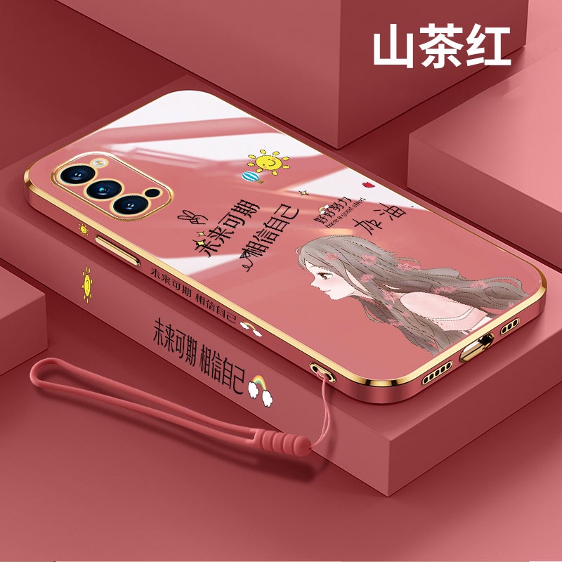 QIANZI Ốp Lưng Silicon Viền Thẳng Cho oppo reno4 reno4pro 4G reno3 reno3 pro reno2F 2Zreno reno2 renoZ 4SE