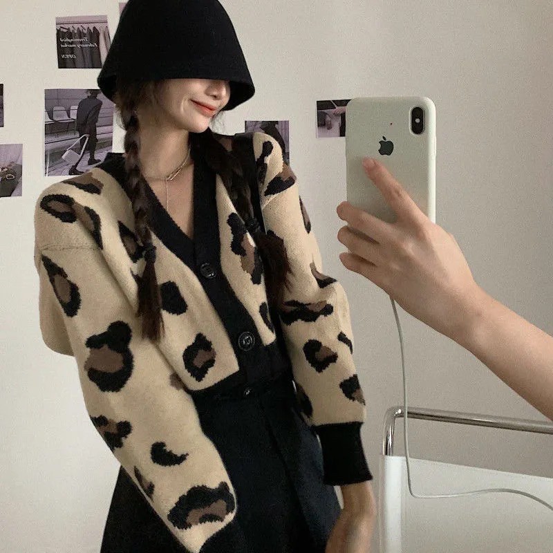 [ORDER TAOBAO] ÁO CARDIGAN DÁNG NGẮN HOẠ TIẾT BEO