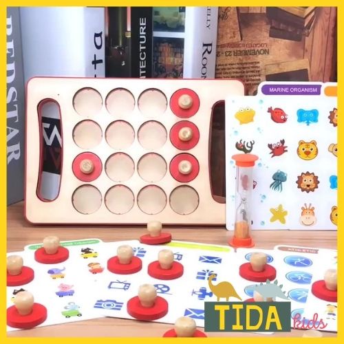 Memory Chess, Đồ Chơi Gỗ TIDA KIDS SHOP, Đồ Chơi Lật Hình Luyện Trí Nhớ Bằng Gỗ 12 Chủ Đề Cho Bé Giá Tốt