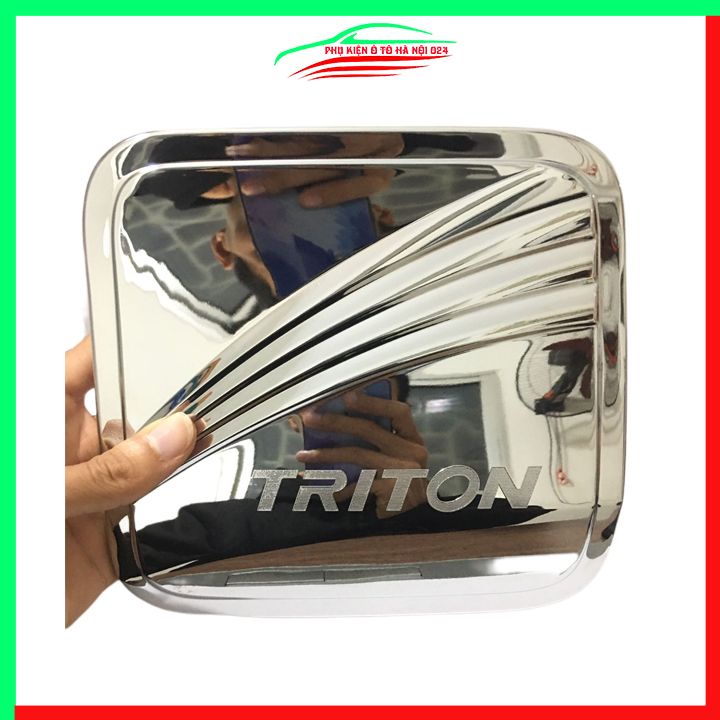 Ốp nắp xăng Triton 2019-2022 mạ crom bảo vệ chống trầy trang trí ô tô