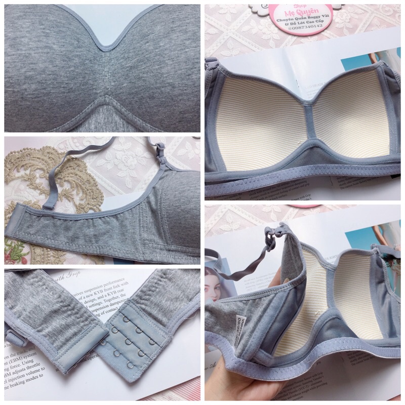 Áo lót nữ Cotton không gọng mút mỏng ôm ngực gọn gàng, chất liệu mút thông hơi mềm mại thoáng mát