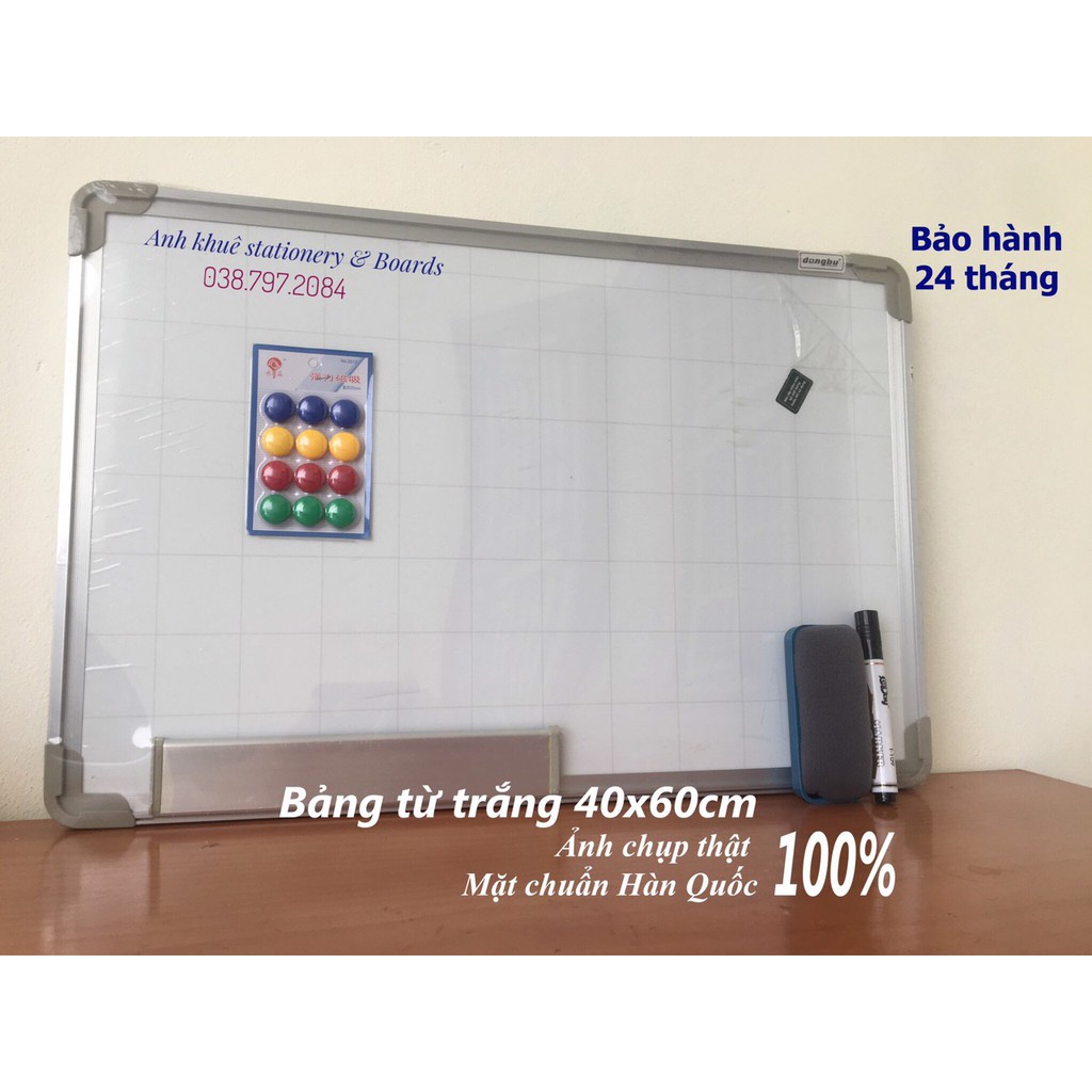 Bảng viết bút lông] Bảng trắng Hàn Quốc Fooc Từ 40*60 cm (Kèm quà tặng)