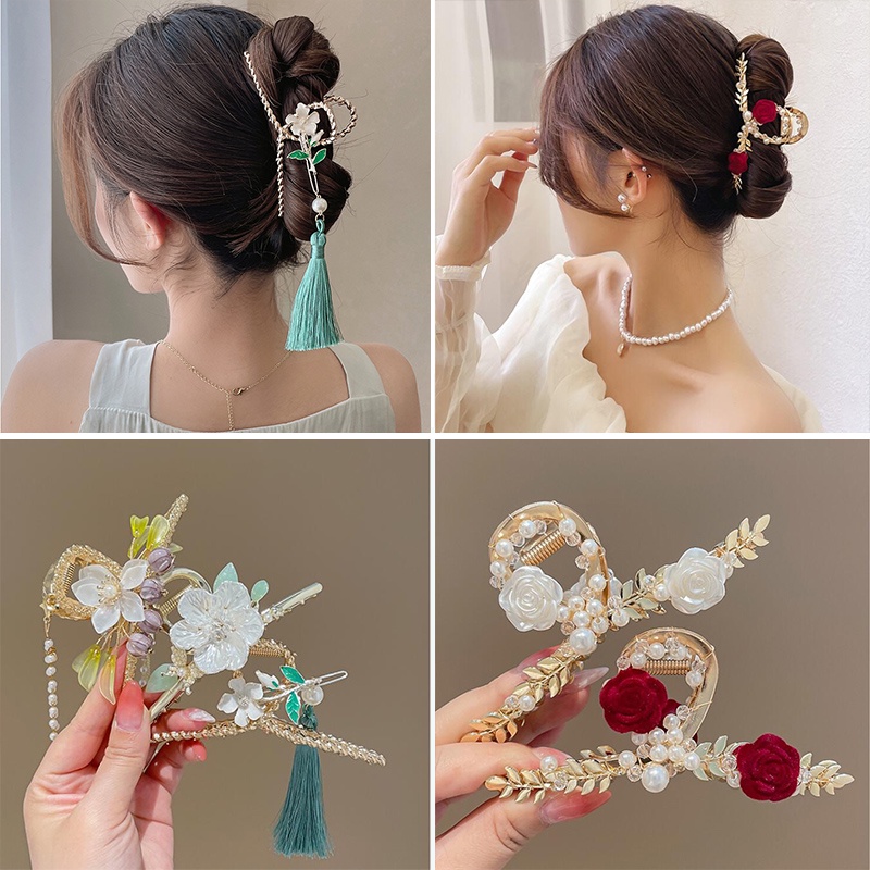 Kẹp Tóc Hình Hoa Đính Ngọc Trai Giả Thời Trang Nữ