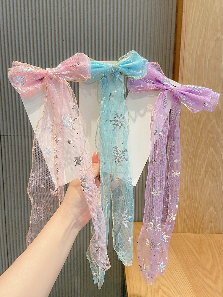 Thời trang trẻ em Bowknot Ruy băng lưới Sợi tóc Kẹp tóc Dây cao su Phụ kiện Tóc Tinh tế Quà tặng