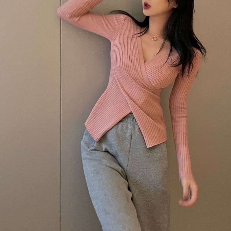 Áo Len Vạt Chéo kiểu Hàn Quốc beo1010