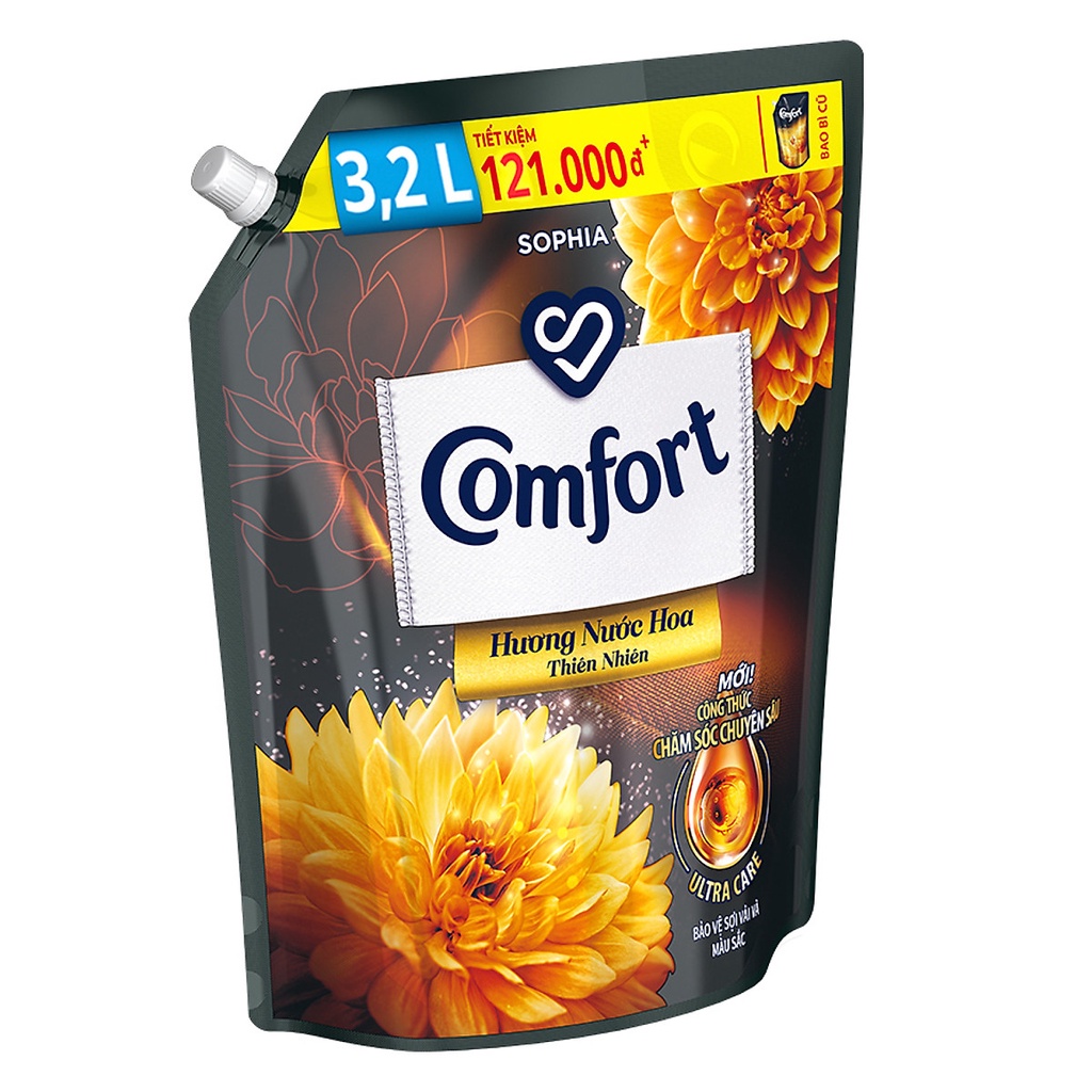 Nước xả làm mềm vải Comfort Chăm sóc Chuyên sâu túi 3.2L