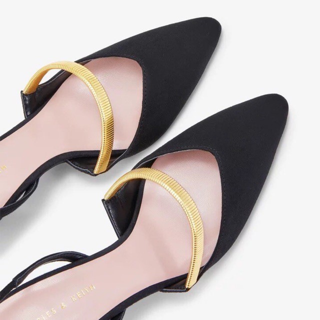 Giày phối quai mảnh hiệu Charles&Keith size 35