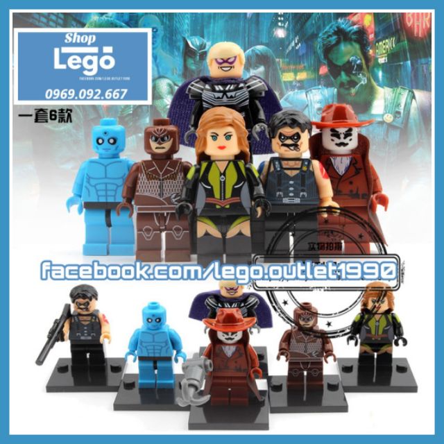 Xếp hình Watchmen Movie Rorschanh -  Dr Manhattan Comedian Silk Spectre Ozymandias Nite Owl Lego Minifigures Xinh X0131