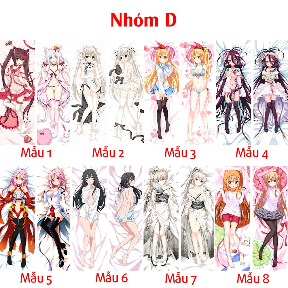 {48 mẫu Dakimakura} Vỏ Gối ôm Anime nữ thần Idol các Waifu Otaku đều biết siêu to dài 1,5m x 50cm hàng đặt theo yêu cầu