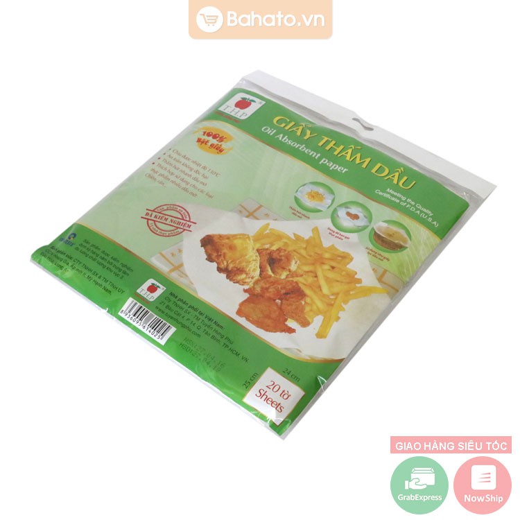 Giấy thấm dầu THP 24cm x 25cm (20 tờ)