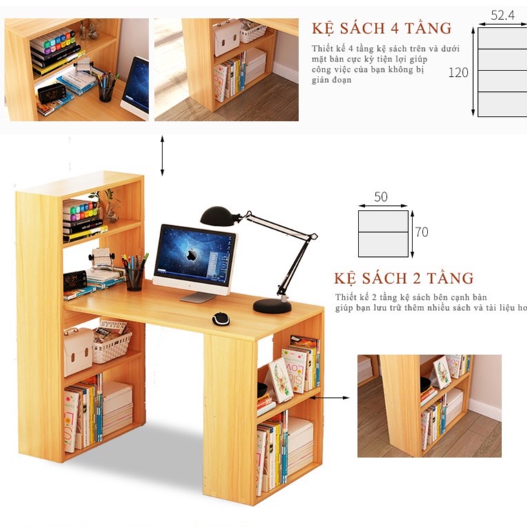 Bàn làm việc tiện lợi cao cấp LOẠI TO bàn học để mày tính mẫu mới 2022