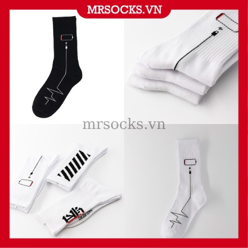 Vớ Tất Sạc Pin Size Bắp cotton kháng khuẩn, hàng loại 1 bao đổi trả dành cho cả nam và nữ