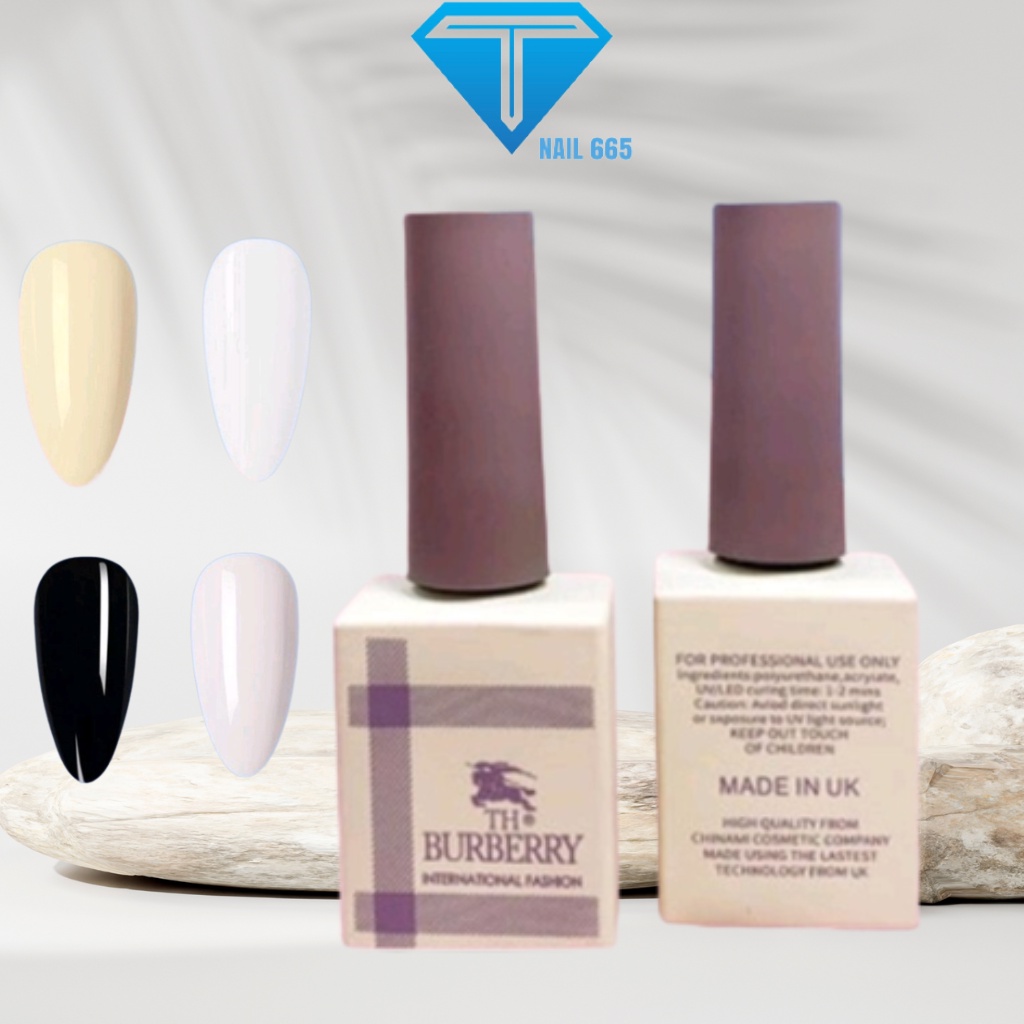 Sơn gel móng tay đen trắng đục sữa nước gạo BURBERRY Chính hãng bóng bền