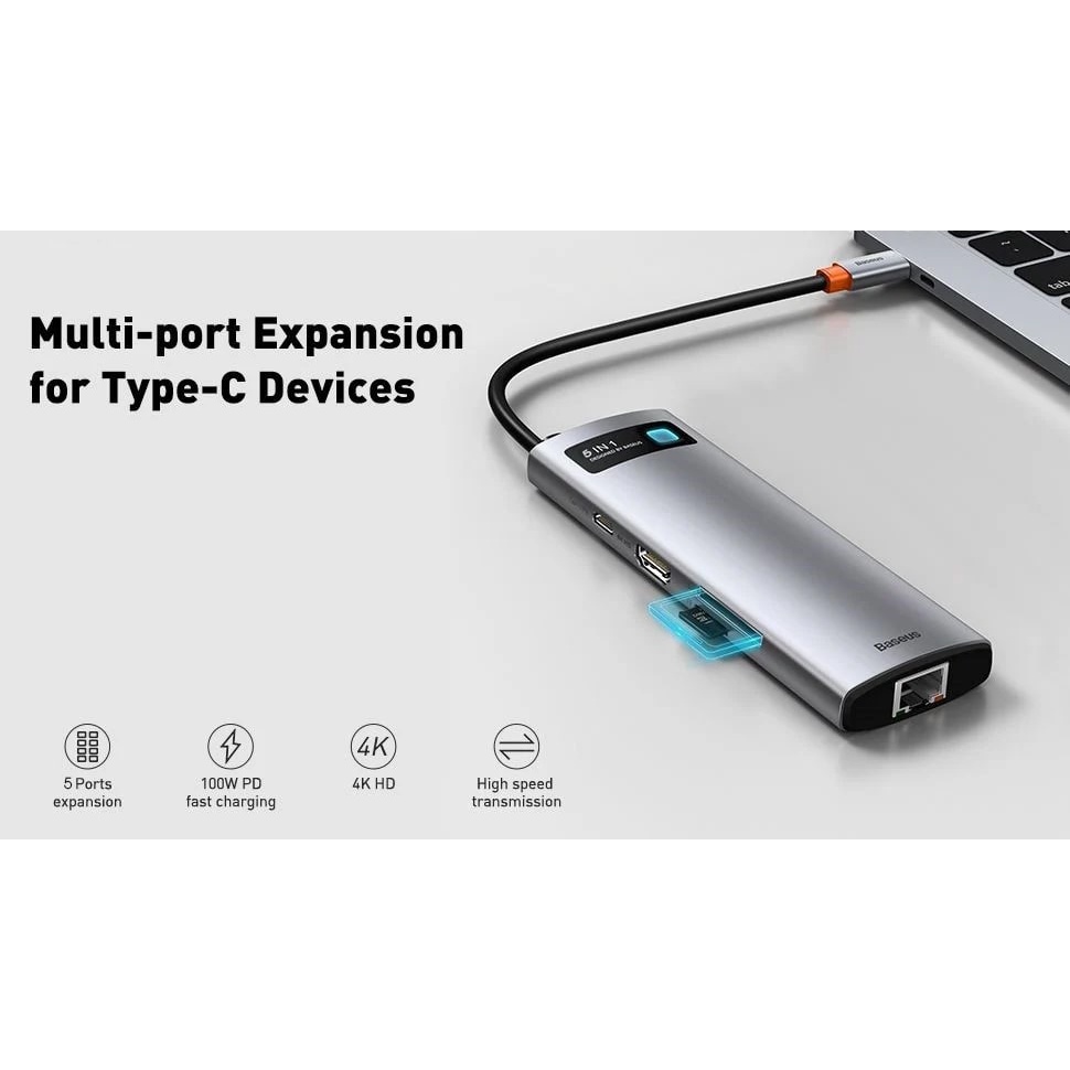 Hub chia cổng Baseus cổng Type C sang HDMI USB 3.0 cho Laptop Epad Matbook