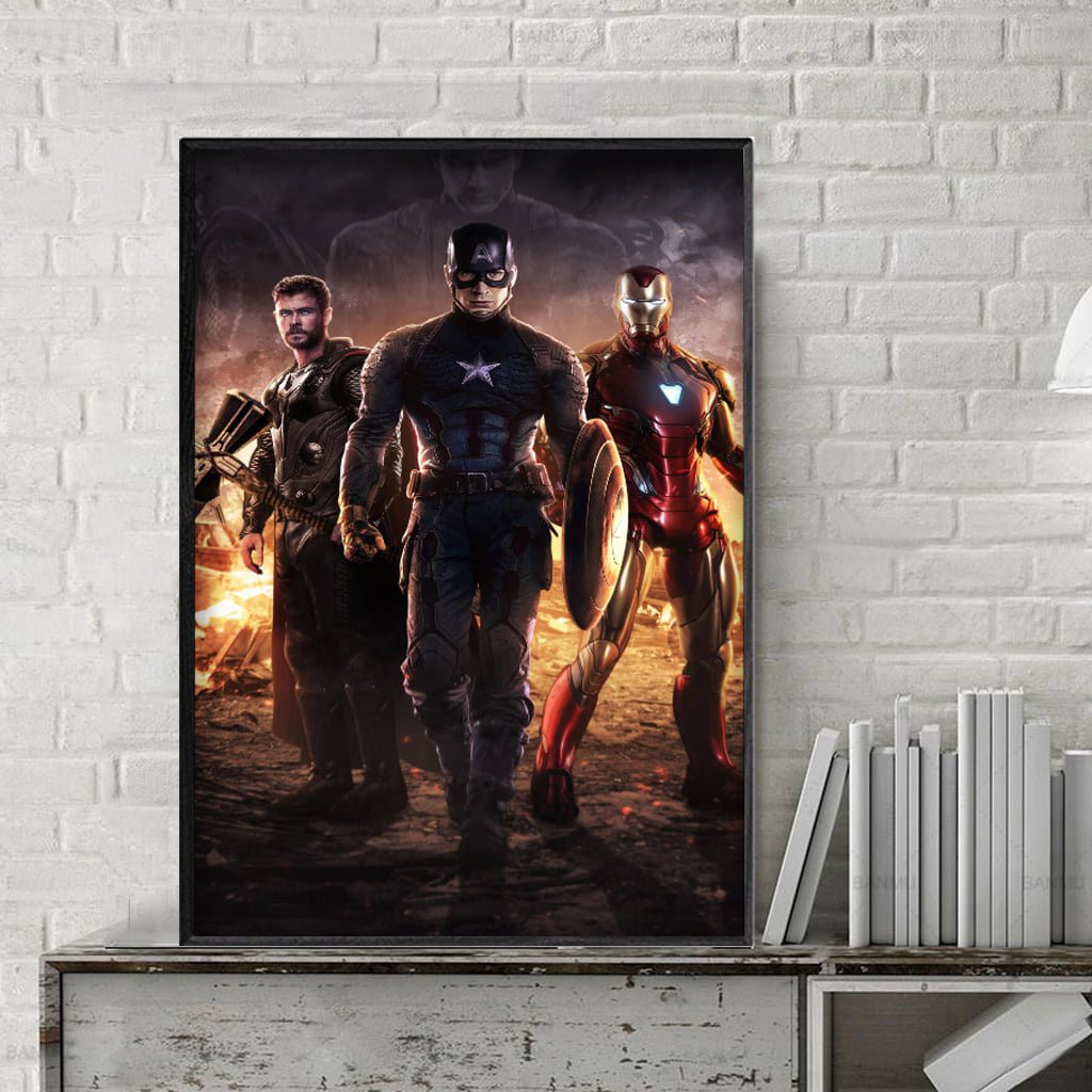 Tranh Decor Treo Tường Canvas Marvel Iron Man Siêu Anh Hùng  Kích Thước 60x60 [ Hoặc Theo Yêu Của  Khách ]