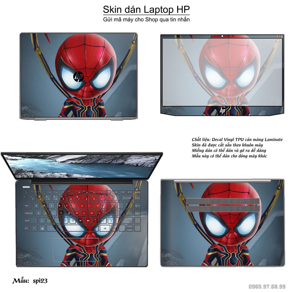 Skin dán Laptop HP in hình người nhện Spiderman _nhiều mẫu 2 (inbox mã máy cho Shop)