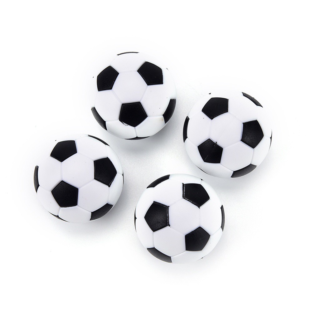 Set 4 Quả Bóng Đá Mini 32mm Màu Trắng / Đen Siêu Bền Tiện Dụng Cho Người Lớn / Học Sinh
