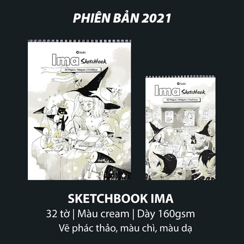 [Mã LIFEXANH03 giảm 10% đơn 500K] SỔ NABII IMA SKETCHBOOK 160 GSM