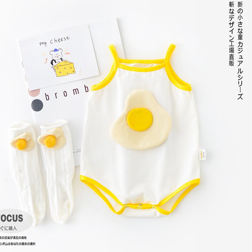 Bộ Áo Liền Quần Không Tay In Họa Tiết Hoạt Hình Thời Trang Mùa Hè Dễ Thương Cho Bé 0-18 Tháng Tuổi