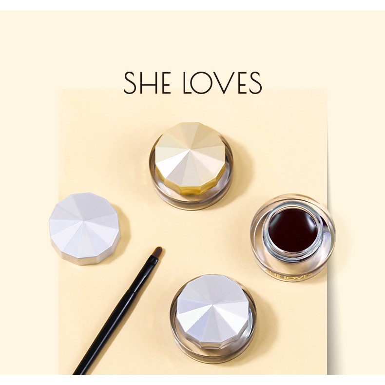 Gel Kẻ Mắt Chống Nước She Loves Eyeliner CreamTặng Kèm Cọ Kẻ