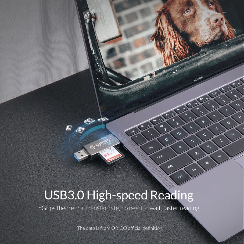 Đầu Đọc Thẻ Nhớ Sd Và Tf Orico Aa-cdr02 Cổng Usb 3.0 2 Trong 1