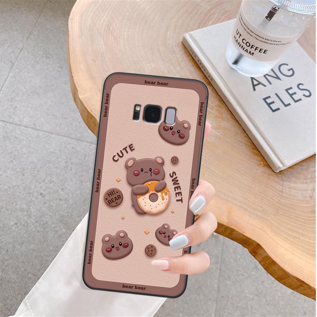 Ốp lưng Samsung Galaxy S8 / S8 PLUS in hình Gấu nâu - hồng, Gấu Be@rick  cực CUTE, DỄ THƯƠNG