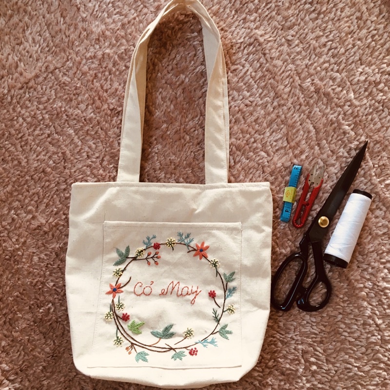 Túi tote thời trang thêu tay Handmade