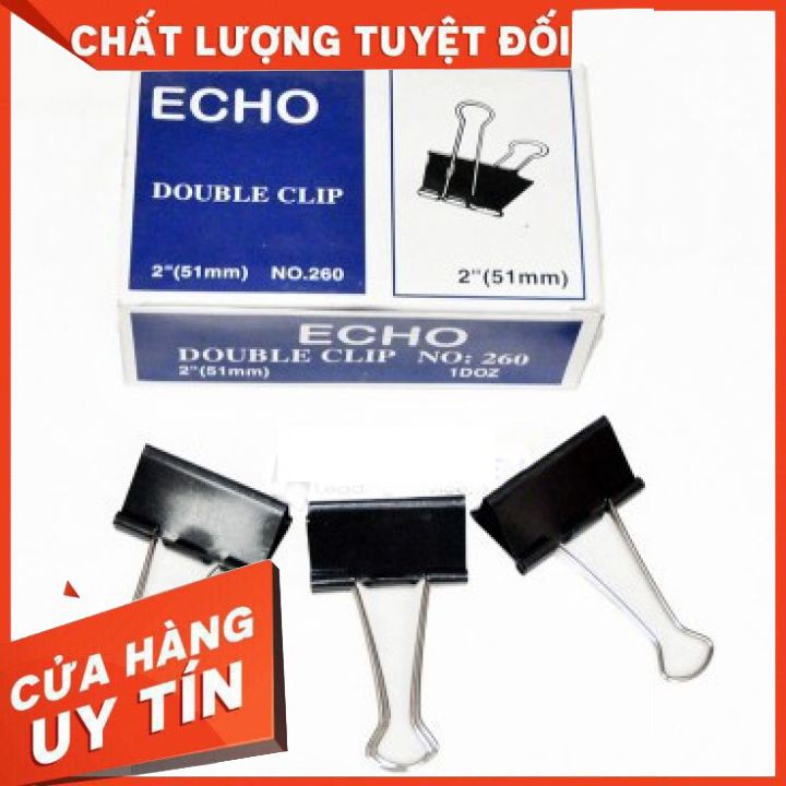 Kẹp giấy (Kẹp Bướm) Echo các size 15mm 19mm 25mm 32mm 41mm