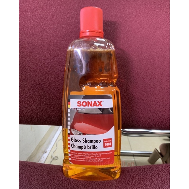 Nước rửa xe Sonax Gloss Shampoo 1000ml dung dịch rửa ô tô xe máy chính hãng nhập khẩu từ Đức cao cấp