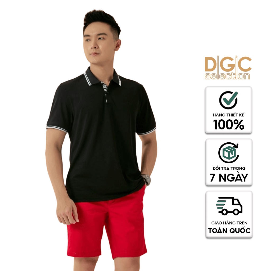 Áo polo nam DGCs ngắn tay dáng suông bo kẻ viền trẻ trung, chất vải thoáng mát chống tia UV SAPBB01M