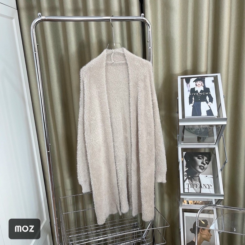 Áo cadigan len lông thỏ dáng dài | BigBuy360 - bigbuy360.vn