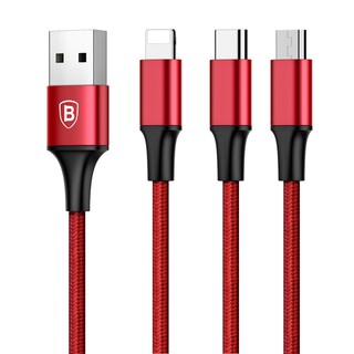 Cáp sạc đa năng baseus rapid series 3 đầu lightning - microusb - type-c dài 120cm