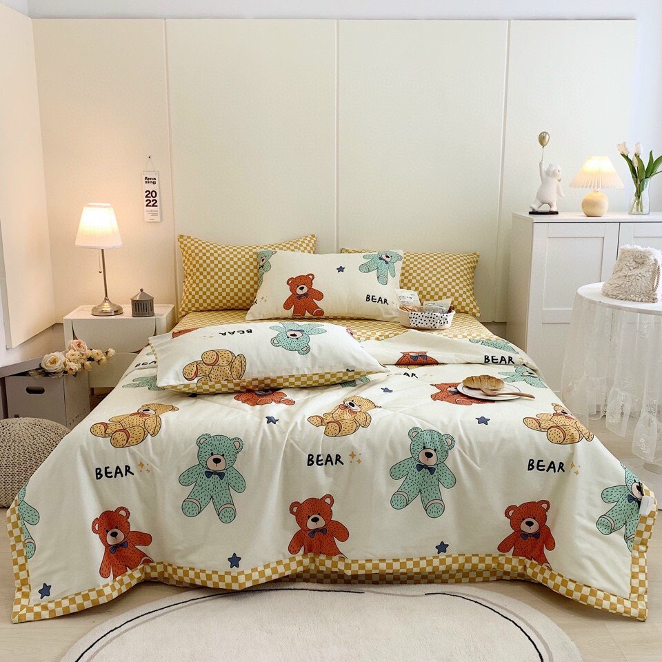 Chăn hè cotton Hàn Quốc, chăn cotton kích thước 2mx2m3 thoáng mát, mềm mịn hàng nhập cao cấp hàng uy tín