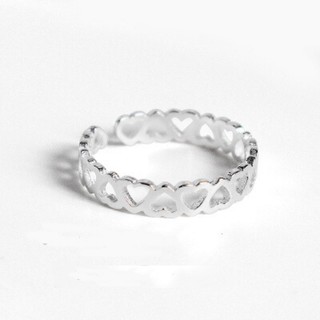 Nhẫn bạc đẹp ❤ FREESHIP ❤ Nhẫn Bạc Nữ 925 kết nối từ trái Tim kích thước tùy chỉnh
